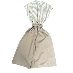 VTG LIKE NEW Malouf of Dallas 1970s Belted Linen Look Dress Sz 12